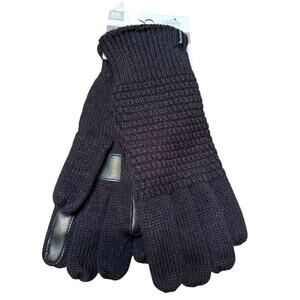 Isotoner Women's Black Smart Dri Gloves w/ Fleece lining One Size